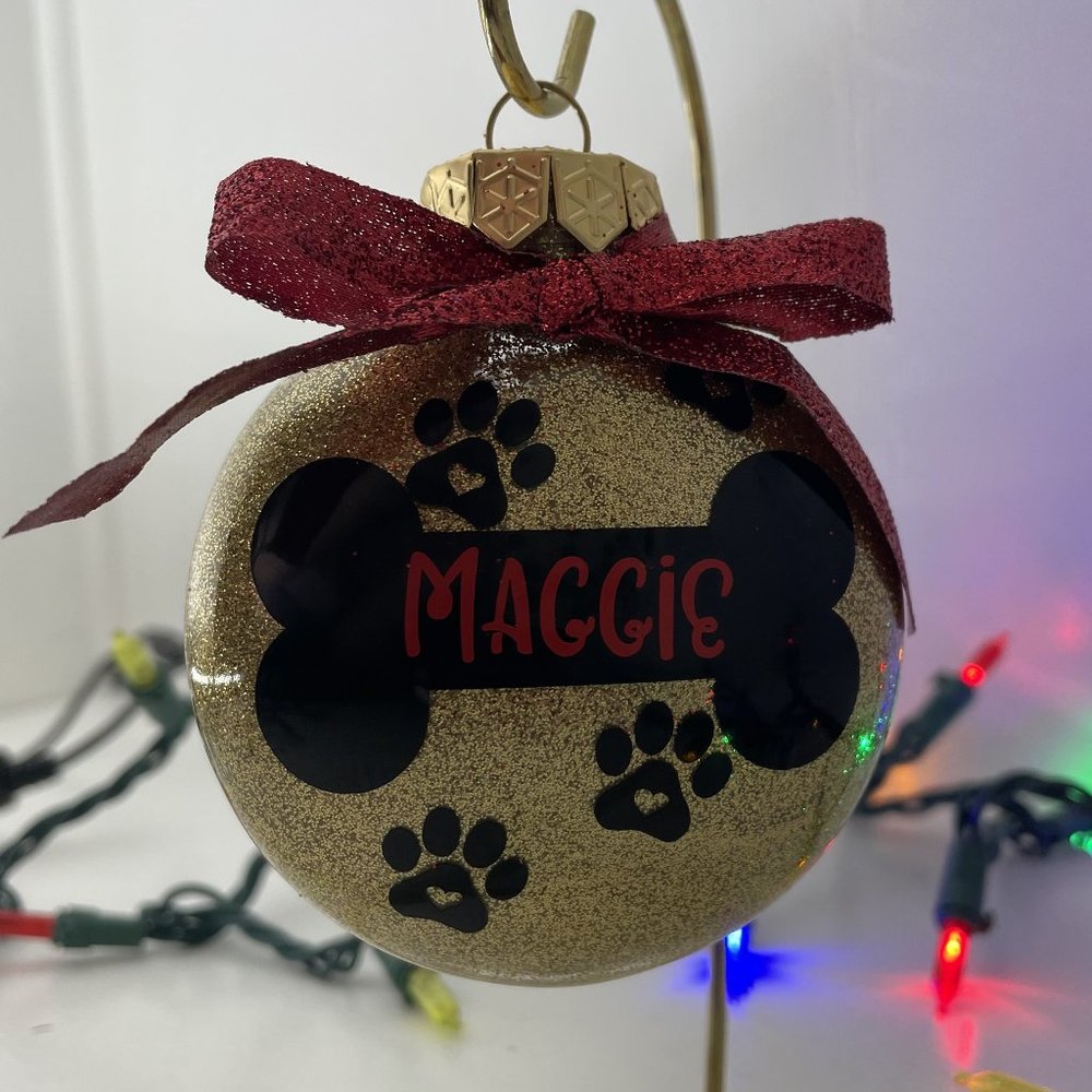 Personalized dog bone ornament